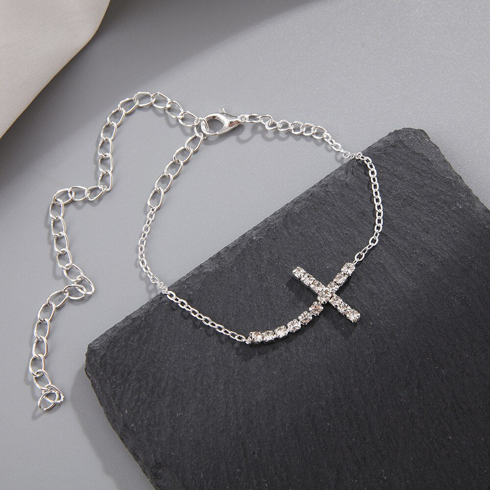 Rhinestone Anklet: Fashionable Foot Chain for Women, Ideal for Beach Parties and Couple Gifts