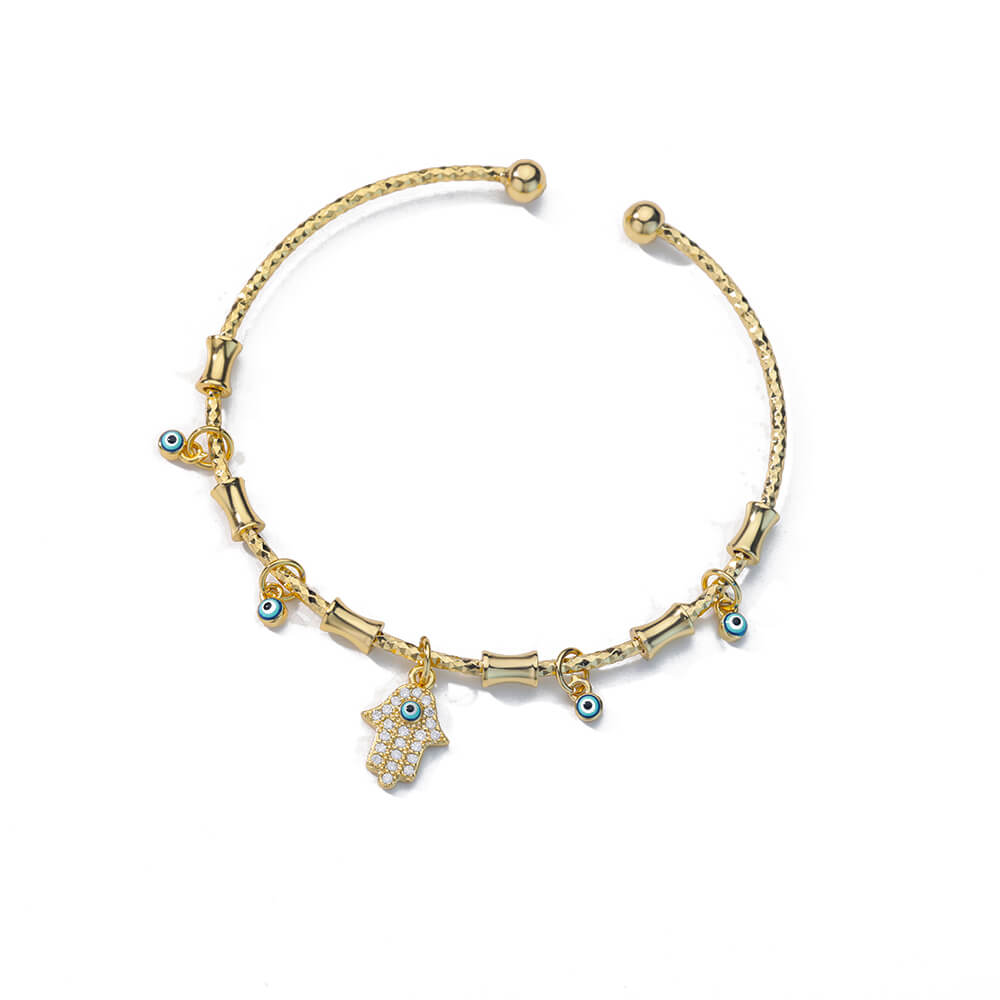 Luxury Evil Eye Bracelet: Stainless Steel Turkish Bangle for Women. 2023 Wedding Jewelry.