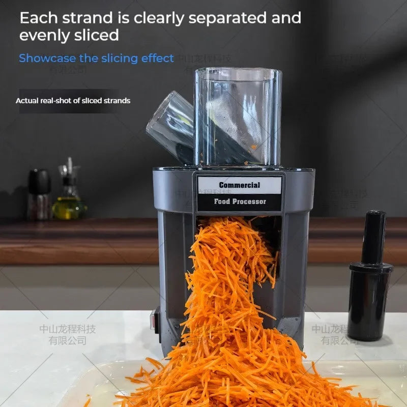 220V 3-in-1 Vegetable Cutter Dual Feeder Newly Upgraded Multi-functional Automatic Electric Dicing Slicing Shredding Vegetables