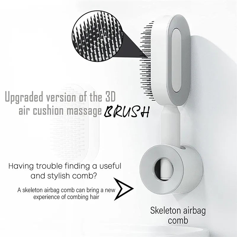 Self-cleaning hairbrush