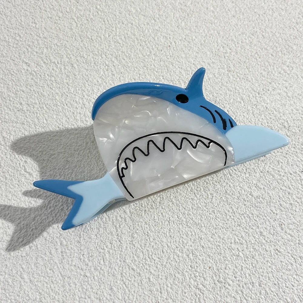 Creative Funny Acetate Tortoise Sturgeon Fish Shark Hairpin Oversize Marine Animal Barrettes Thick Hair Clip Claw Accessories