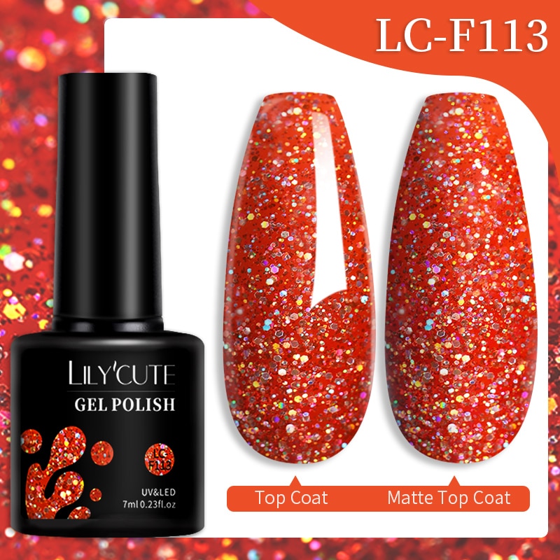 LILYCUTE 7ML Nail Gel Polish Glitter Sequins Gel