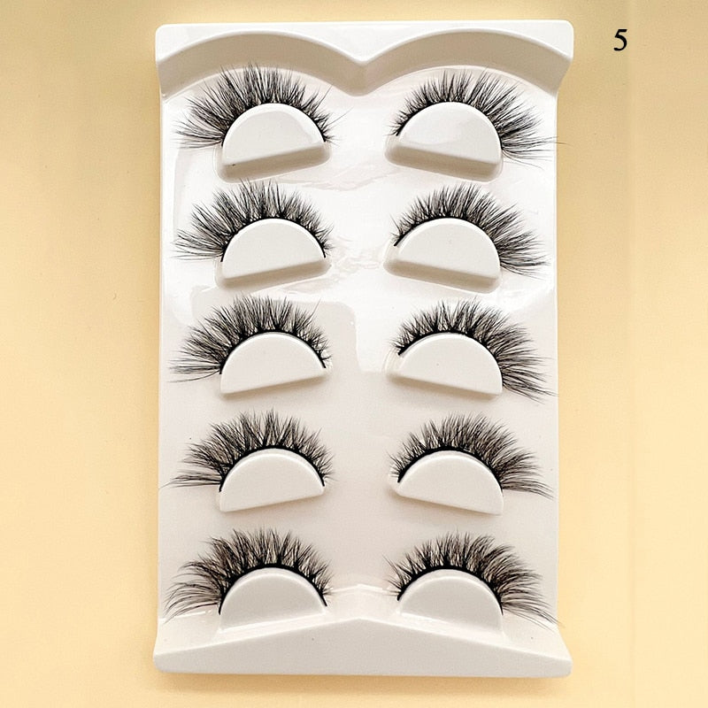 4 Pairs Eyelashes Extension Natural False Eyelashes Cross Long