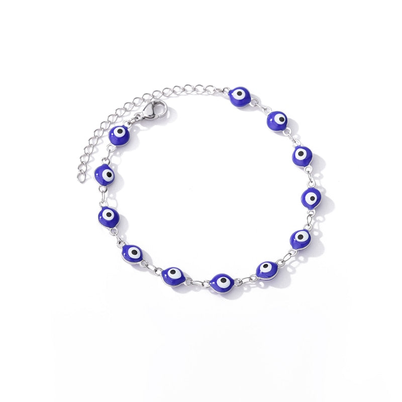 Luxury Evil Eye Bracelet: Stainless Steel Turkish Bangle for Women. 2023 Wedding Jewelry.