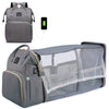 Foldable Mommy Bag with Crib and Baby Backpack