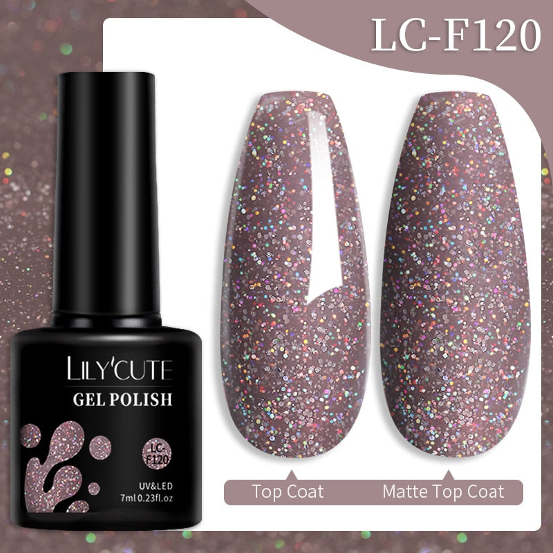 LILYCUTE 7ML Nail Gel Polish Glitter Sequins Gel