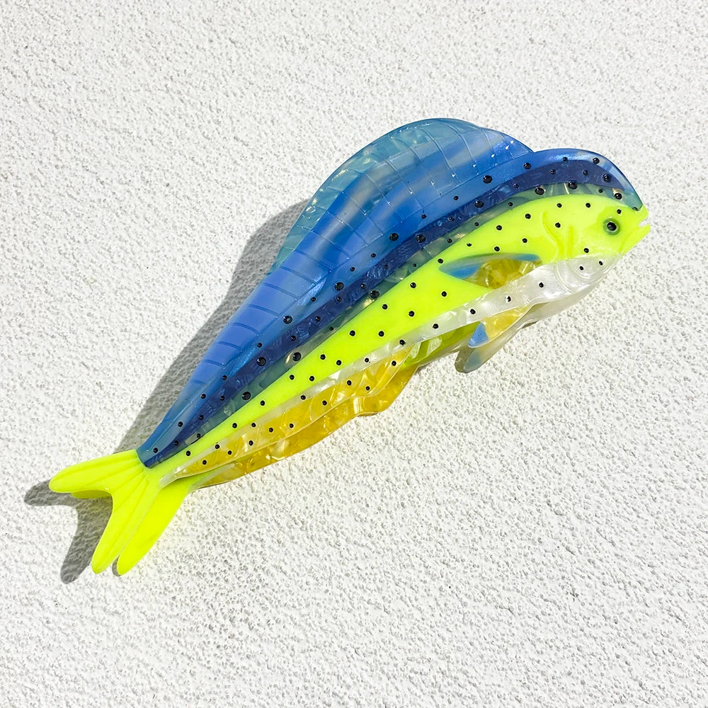 Creative Funny Acetate Tortoise Sturgeon Fish Shark Hairpin Oversize Marine Animal Barrettes Thick Hair Clip Claw Accessories