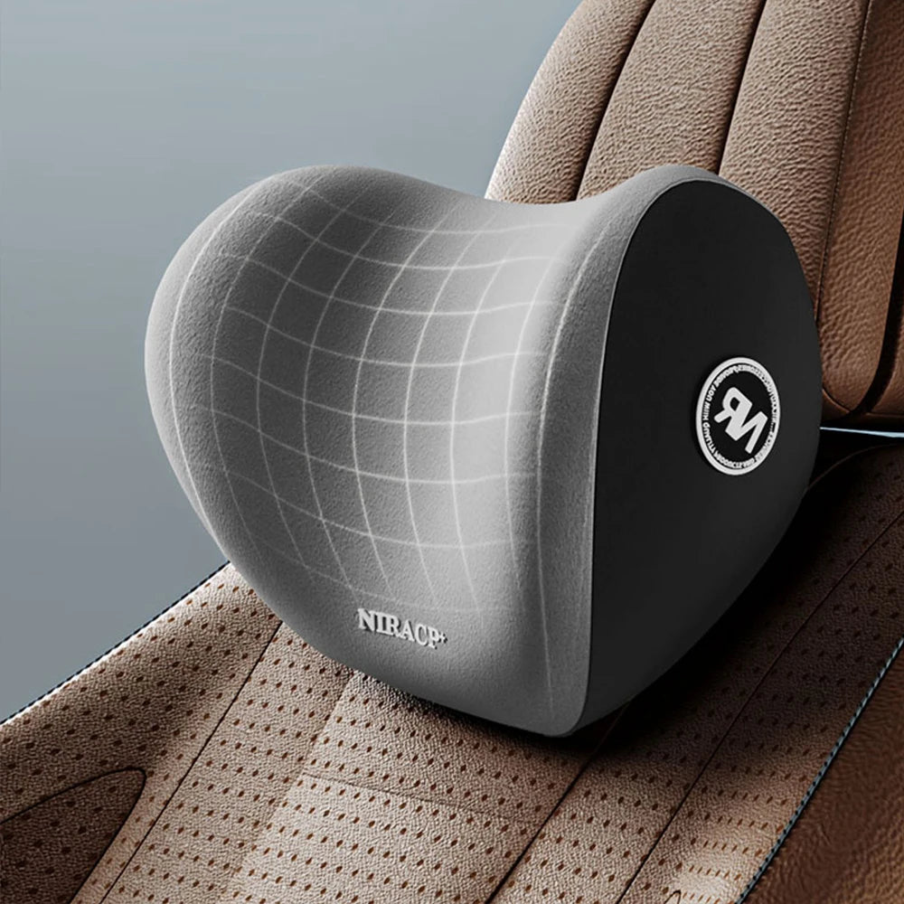 Car headrest neck and waist pillow with memory foam