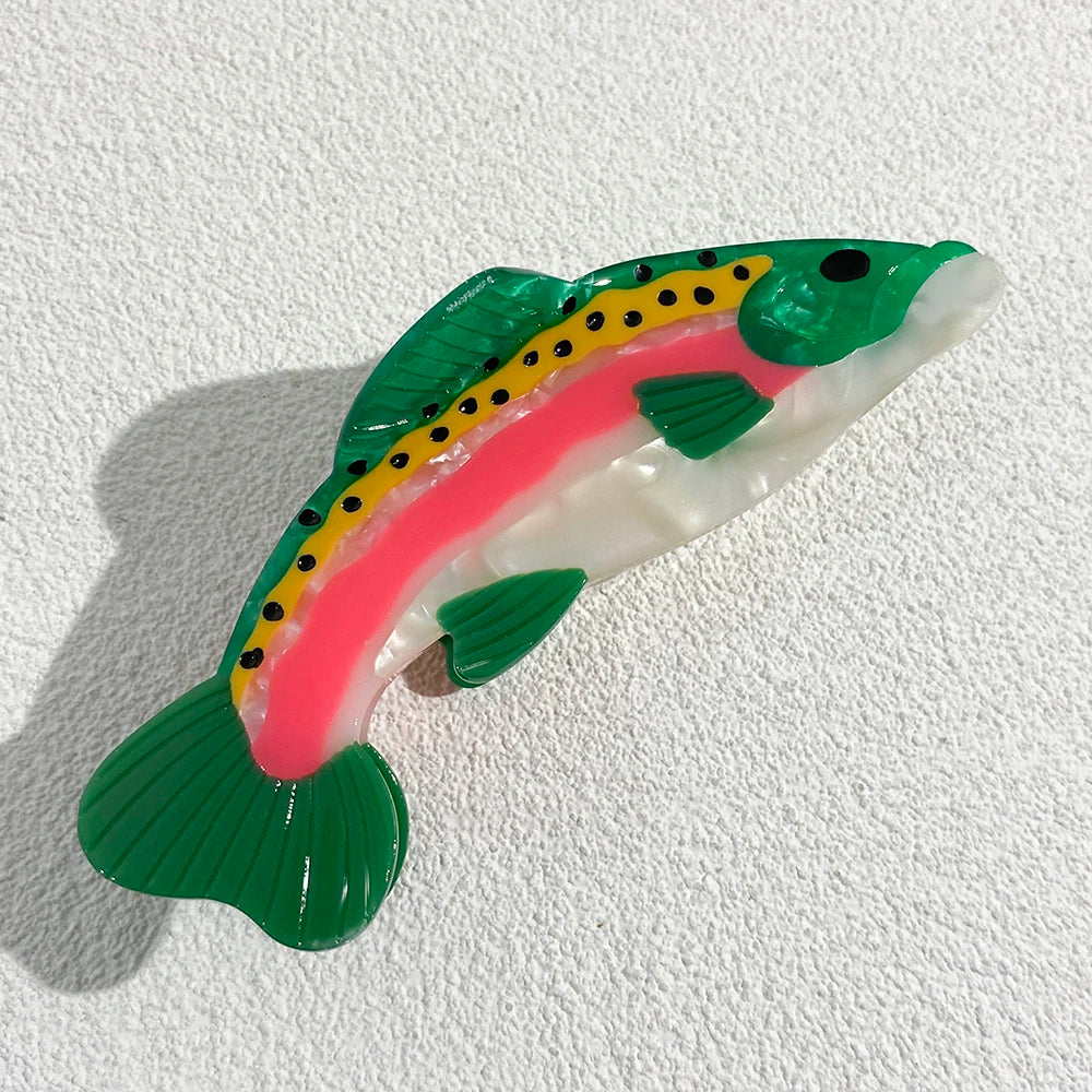 Creative Funny Acetate Tortoise Sturgeon Fish Shark Hairpin Oversize Marine Animal Barrettes Thick Hair Clip Claw Accessories