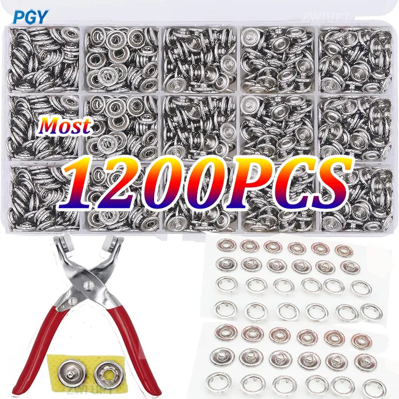 Versatile Snap Fastener Kit: 400-1200PCS for Your DIY Needs