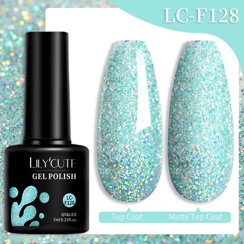 LILYCUTE 7ML Nail Gel Polish Glitter Sequins Gel