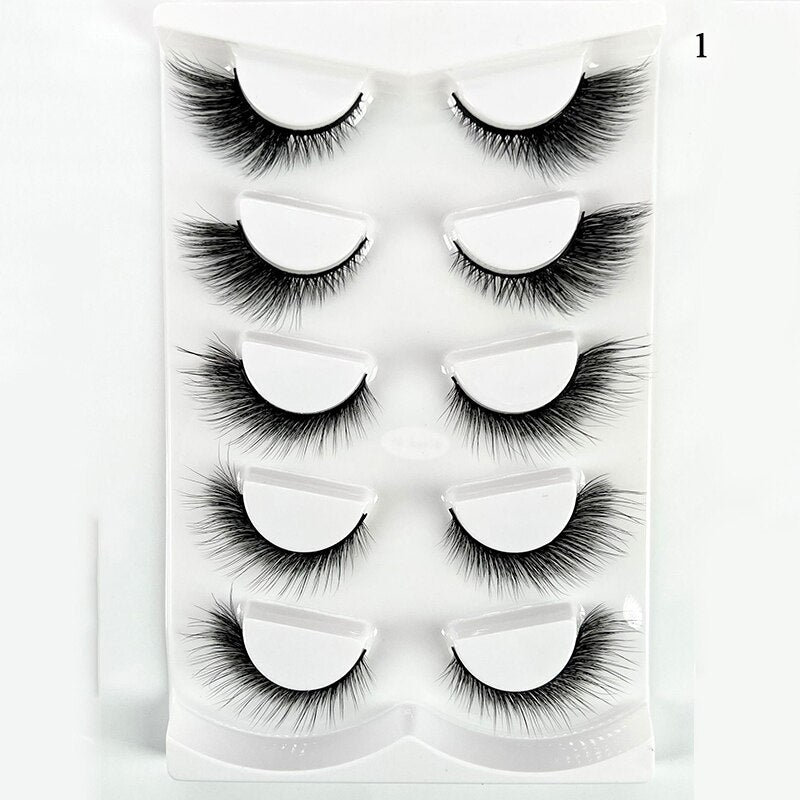 4 Pairs Eyelashes Extension Natural False Eyelashes Cross Long