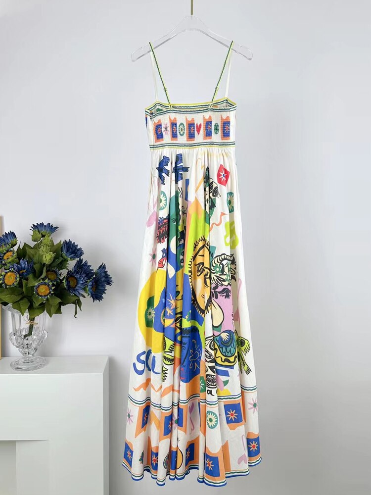 Designer Fashion  Cotton Dress Strap Camisole with Cartoon Print -