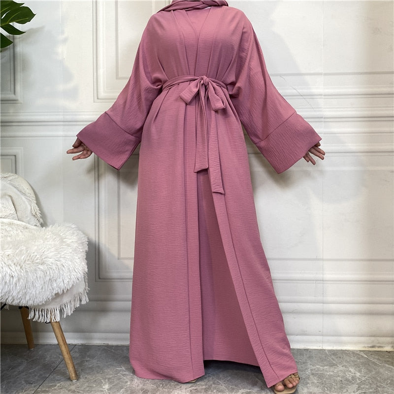 Luxurious Women's Open Abaya Set: Embrace the Elegance of Dubai, Turkey, and African-inspired Fashion