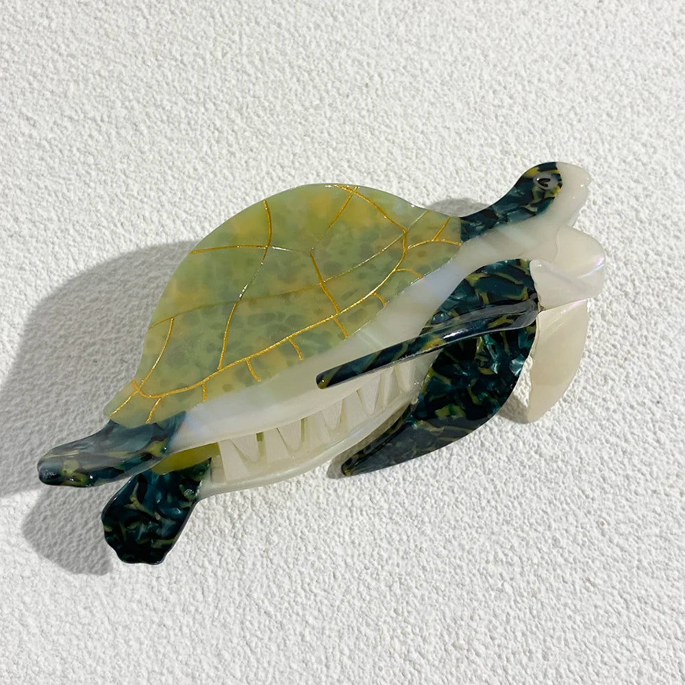Creative Funny Acetate Tortoise Sturgeon Fish Shark Hairpin Oversize Marine Animal Barrettes Thick Hair Clip Claw Accessories