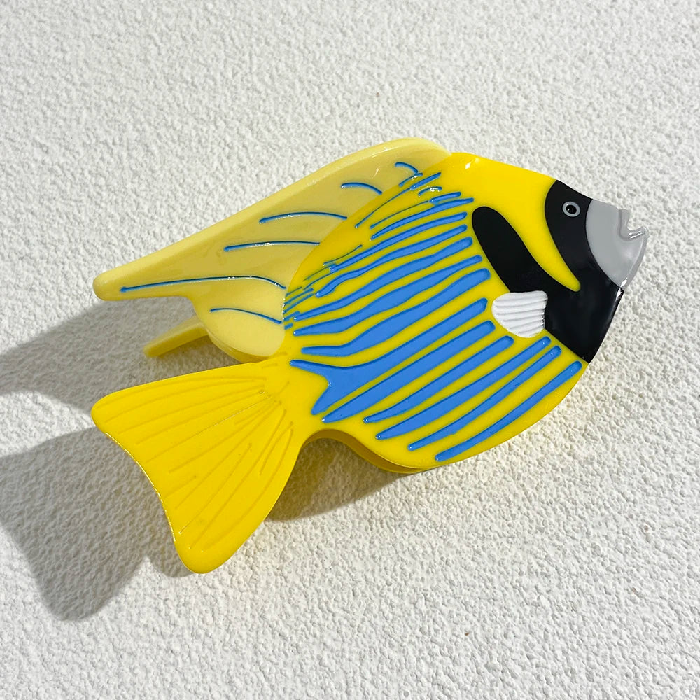 Creative Funny Acetate Tortoise Sturgeon Fish Shark Hairpin Oversize Marine Animal Barrettes Thick Hair Clip Claw Accessories