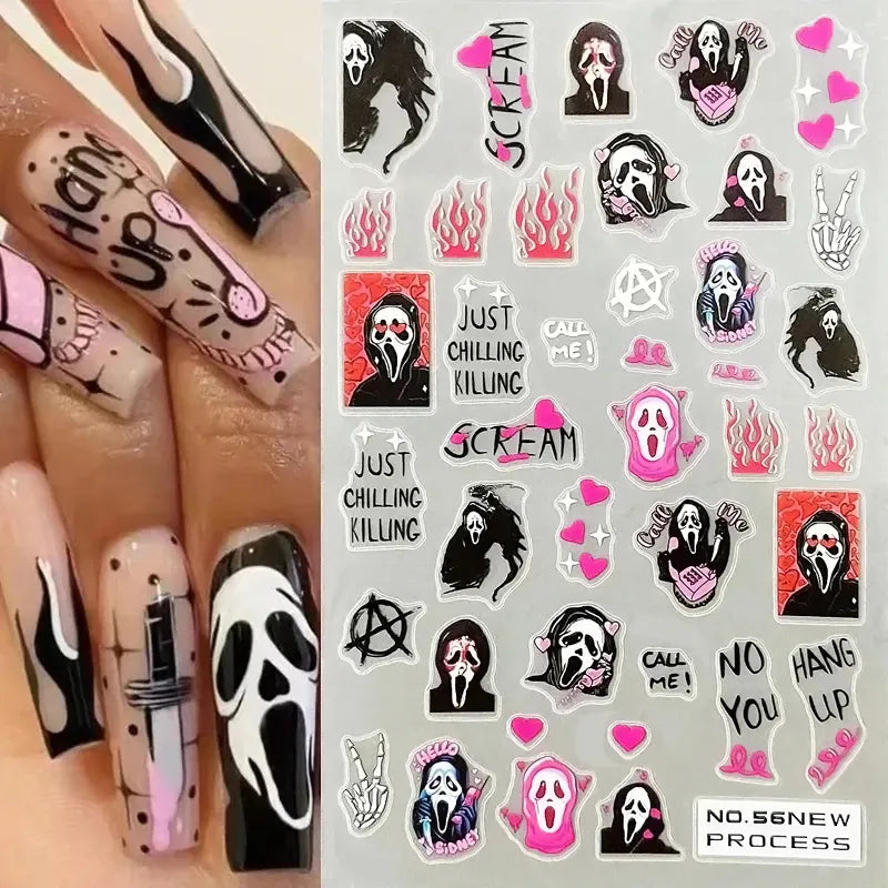 Seasonal 3D Nail Stickers for Halloween