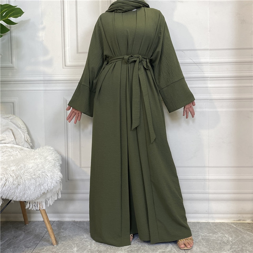 Luxurious Women's Open Abaya Set: Embrace the Elegance of Dubai, Turkey, and African-inspired Fashion