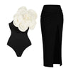Elegant Floral One-Shoulder Lingerie Set - Unparalleled Elegance