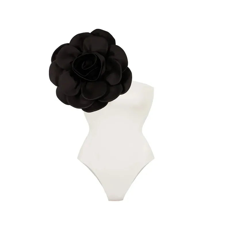 Elegant Floral One-Shoulder Lingerie Set - Unparalleled Elegance