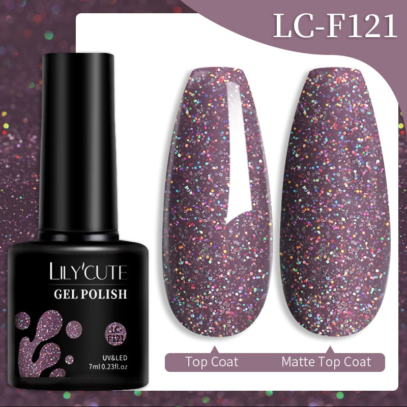LILYCUTE 7ML Nail Gel Polish Glitter Sequins Gel