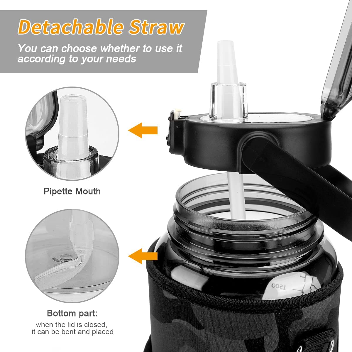 Inspirational 2L Water Bottle: Stay Hydrated. Perfect for Gym and Sports