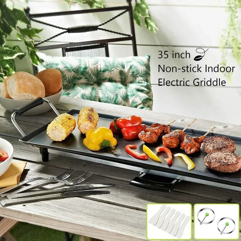 36 Inch Electric  Smokeless Grills,  5 Temperature Setting, Indoor/Outdoor Grill