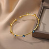 Luxury Evil Eye Bracelet: Stainless Steel Turkish Bangle for Women. 2023 Wedding Jewelry.