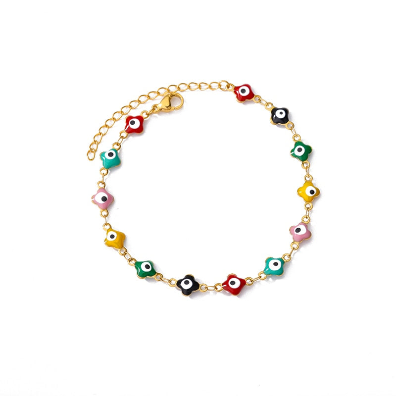 Luxury Evil Eye Bracelet: Stainless Steel Turkish Bangle for Women. 2023 Wedding Jewelry.