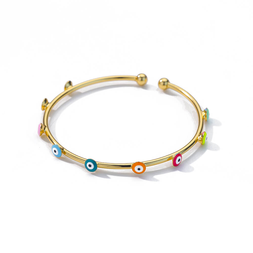 Luxury Evil Eye Bracelet: Stainless Steel Turkish Bangle for Women. 2023 Wedding Jewelry.