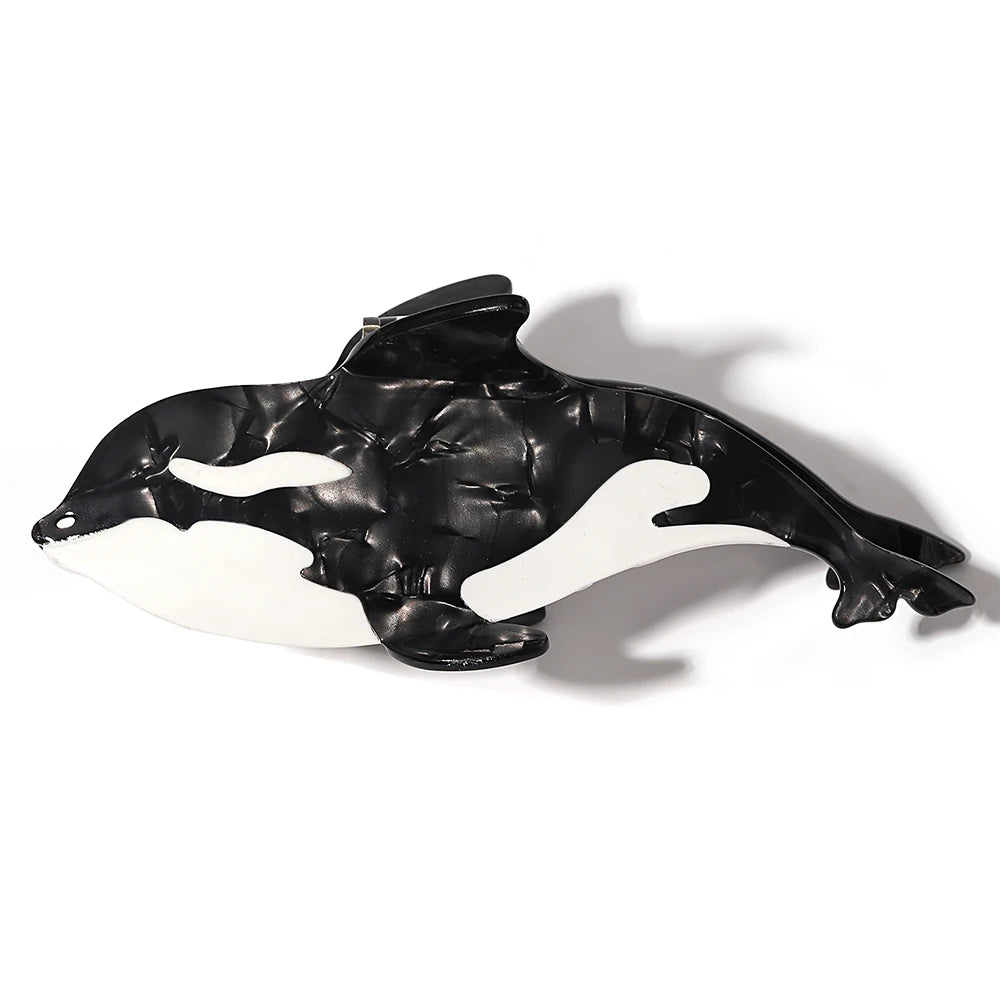 Creative Funny Acetate Tortoise Sturgeon Fish Shark Hairpin Oversize Marine Animal Barrettes Thick Hair Clip Claw Accessories