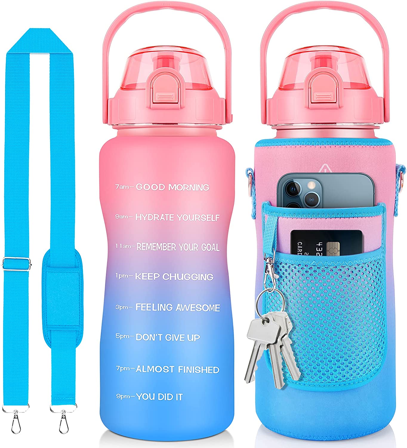 Inspirational 2L Water Bottle: Stay Hydrated. Perfect for Gym and Sports