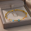 Luxury Evil Eye Bracelet: Stainless Steel Turkish Bangle for Women. 2023 Wedding Jewelry.
