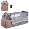 Foldable Mommy Bag with Crib and Baby Backpack
