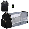 Foldable Mommy Bag with Crib and Baby Backpack
