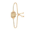 Pulling Rope Design Small Square Diamond Bracelet Watch