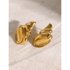 18K Gold Stainless Steel Three-dimensional Glossy Conch Earrings