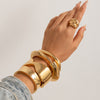Exaggerated Glossy Square Notched Irregular Bracelet