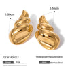 18K Gold Stainless Steel Three-dimensional Glossy Conch Earrings
