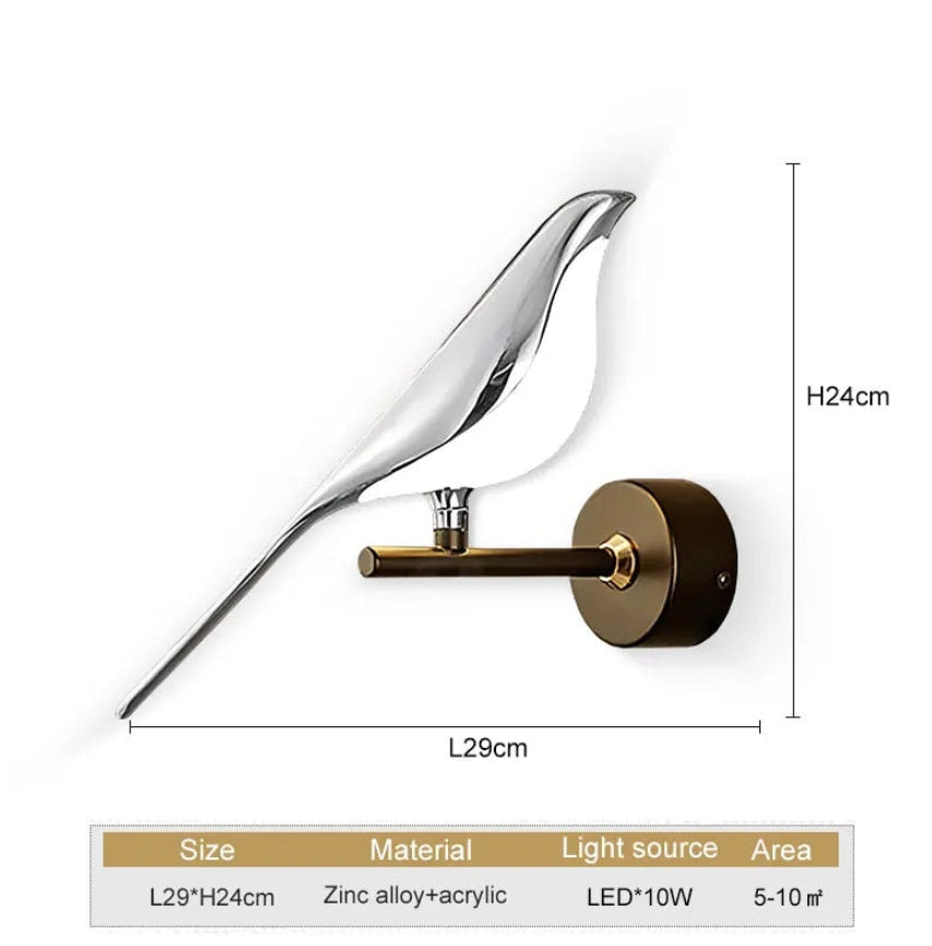 Magpie Wall Lamp Bedroom Bedside Modern Minimalist Light Bulb
