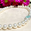 Pearl Oval Cut Aquamarine & White Sapphire Pendant Necklace