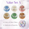 Sparkling Nail Art Glitter Butterflies Set