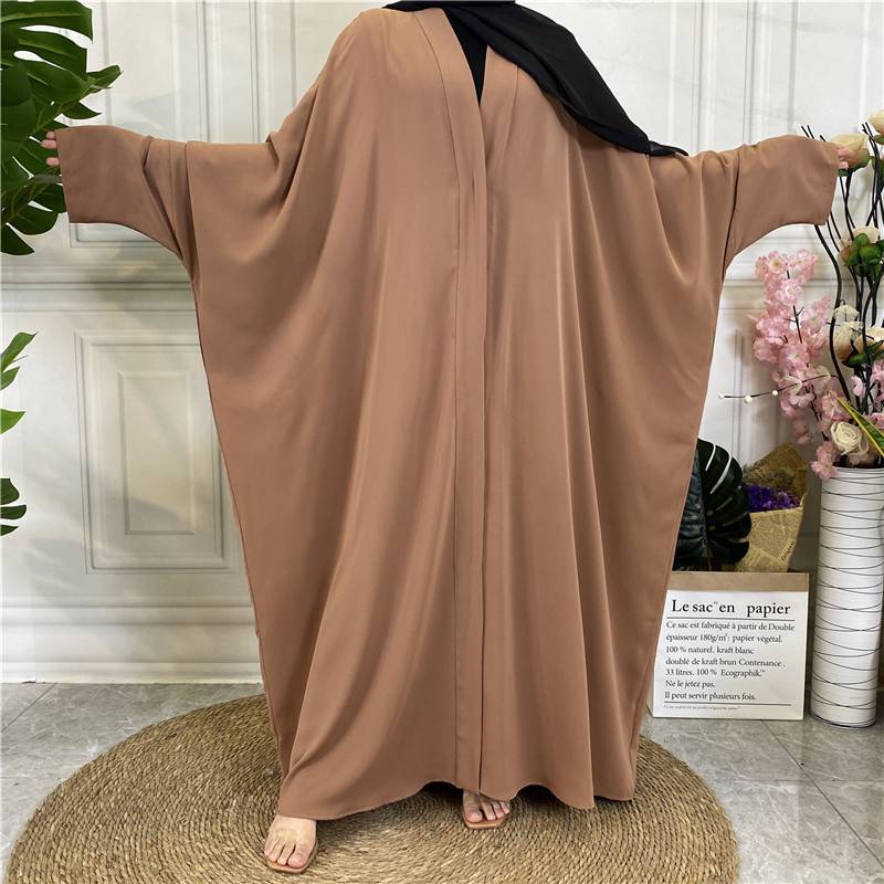 10 Color Options Muslim Women Nida Open Abaya Dress
