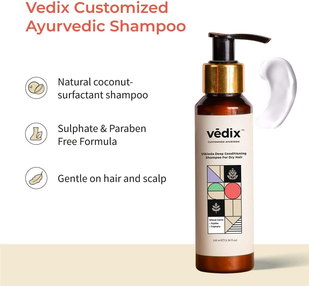 Vedix Ayurvedic Dry Hair Care Combo: Customized Shampoo, Conditioner for Soft & Shiny Hair - 150 ml