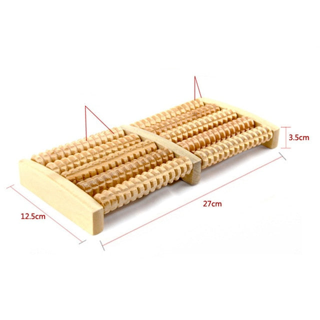 Wooden foot massage for therapy and relaxation