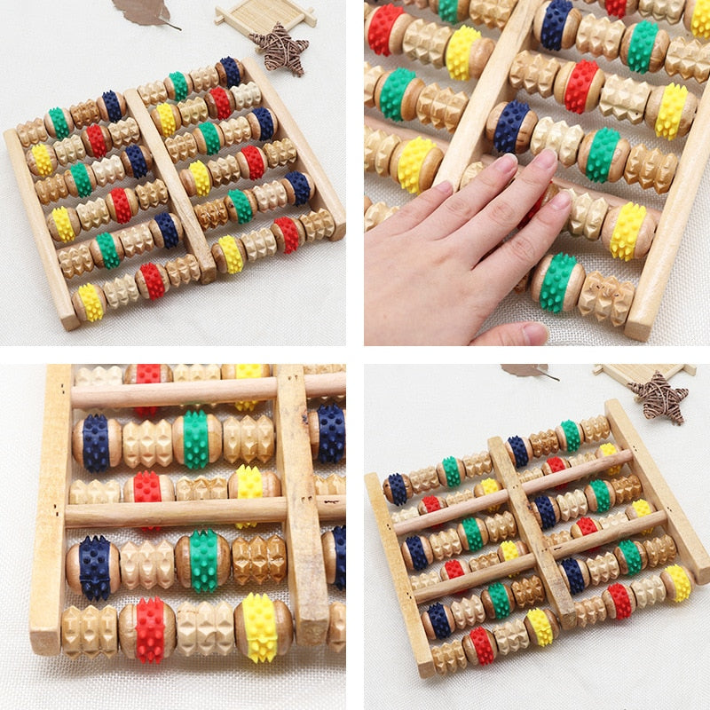 Wooden foot massage for therapy and relaxation