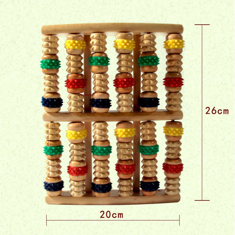 Wooden foot massage for therapy and relaxation