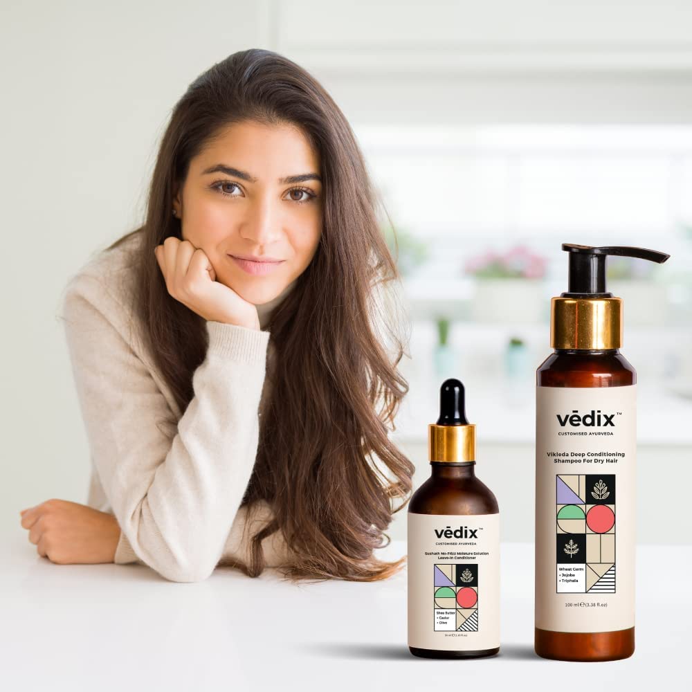 Vedix Ayurvedic Dry Hair Care Combo: Customized Shampoo, Conditioner for Soft & Shiny Hair - 150 ml