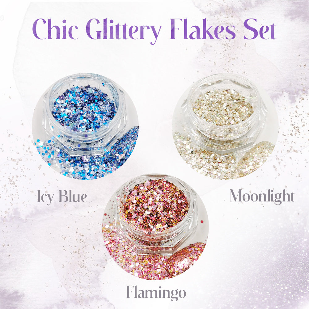 Sparkling Nail Art Glitter Butterflies Set