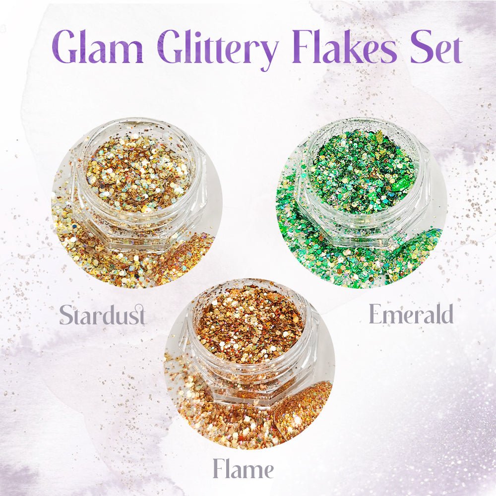 Sparkling Nail Art Glitter Butterflies Set
